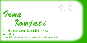 irma komjati business card