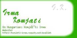 irma komjati business card